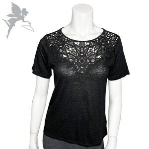 JAMES COVIELLO Linen + Lace tee